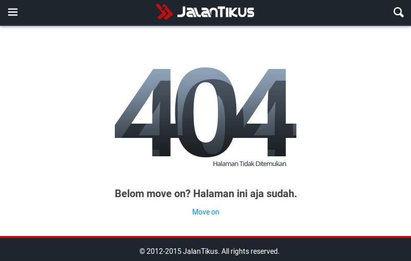 Custom 404 Error Page Jalan Tikus