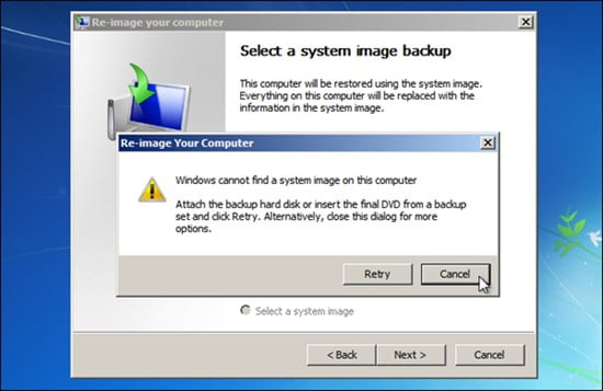 Windows 7 re-image the computer