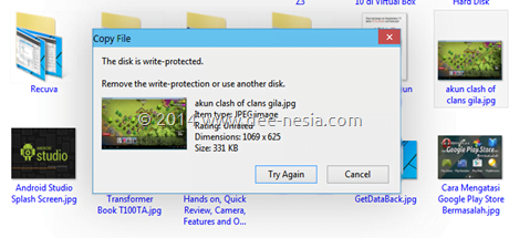mengatasi error the disk is write-protected