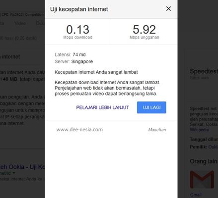 Cara Tes Kecepatan Internet Google