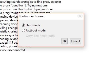 Pastikan pilihan ada pada Flashmode, lalu tekan Ok